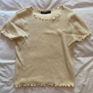 Brandy Melville yellow baby tee